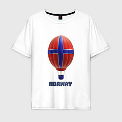 Мужская футболка оверсайз 3d aerostat Norway flag