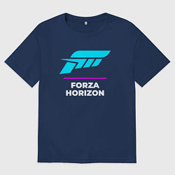 Мужская футболка оверсайз Символ Forza Horizon в неоновых цветах