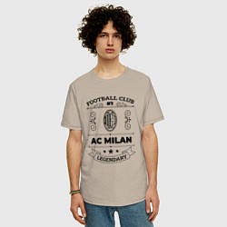 Футболка оверсайз мужская AC Milan: Football Club Number 1 Legendary, цвет: миндальный — фото 2