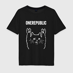 Мужская футболка оверсайз OneRepublic Рок кот One Republic