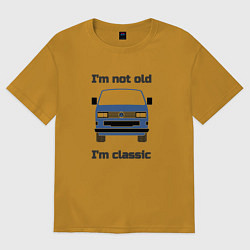 Футболка оверсайз мужская Volkswagen Im not old Im classic, цвет: горчичный