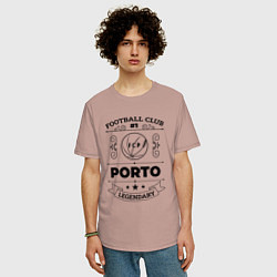 Футболка оверсайз мужская Porto: Football Club Number 1 Legendary, цвет: пыльно-розовый — фото 2
