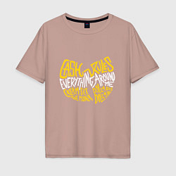 Футболка оверсайз мужская CREAM Wu-Tang, цвет: пыльно-розовый