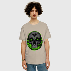Футболка оверсайз мужская SKULL TOXIC, цвет: миндальный — фото 2