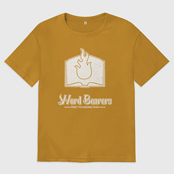 Футболка оверсайз мужская Несущие слово лого винтаж, цвет: горчичный