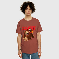 Футболка оверсайз мужская Nintendo - DK, цвет: кирпичный — фото 2