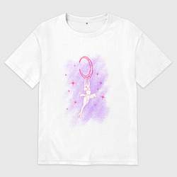 Футболка оверсайз мужская Гимнастка на месяце, цвет: белый