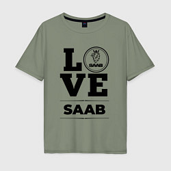 Футболка оверсайз мужская Saab Love Classic, цвет: авокадо
