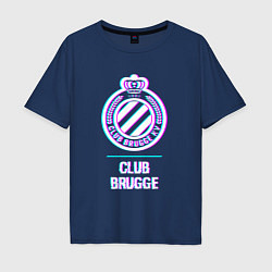 Мужская футболка оверсайз Club Brugge FC в стиле Glitch