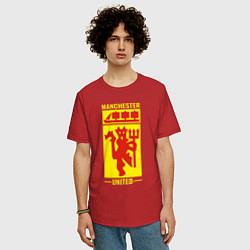 Футболка оверсайз мужская Манчестер Юнайтед символ, цвет: красный — фото 2