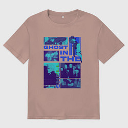 Футболка оверсайз мужская Призрак в доспехах экшен, цвет: пыльно-розовый