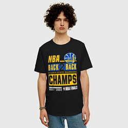 Футболка оверсайз мужская GOLDEN STATE WARRIORS NBA CHAMPION, цвет: черный — фото 2