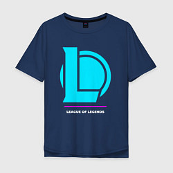 Мужская футболка оверсайз Символ League of Legends в неоновых цветах