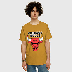Футболка оверсайз мужская Chicago Bulls, цвет: горчичный — фото 2
