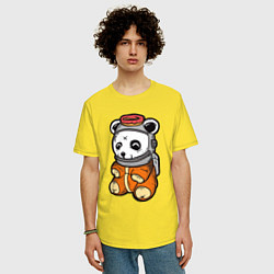 Футболка оверсайз мужская Космо панда, цвет: желтый — фото 2