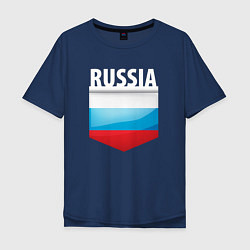 Мужская футболка оверсайз Russia Триколор России