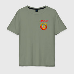 Футболка оверсайз мужская USSR логотип, цвет: авокадо