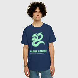 Футболка оверсайз мужская Альфа легион винтаж лого гидра, цвет: тёмно-синий — фото 2