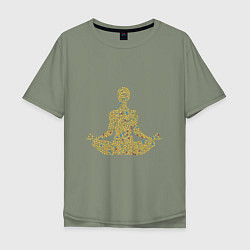 Мужская футболка оверсайз Медитация смайлики