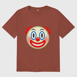 Футболка оверсайз мужская Эмодзи Клоун, цвет: кирпичный