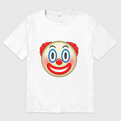 Футболка оверсайз мужская Эмодзи Клоун, цвет: белый