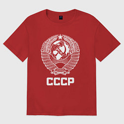 Футболка оверсайз мужская Герб СССР, цвет: красный