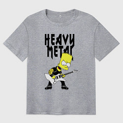 Футболка оверсайз мужская Барт Симпсон - heavy metal, цвет: меланж