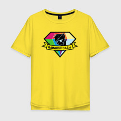 Мужская футболка оверсайз Rainbow Dash - Логотип единорога