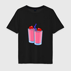 Мужская футболка оверсайз Два бокала с коктейлем