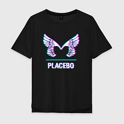 Футболка оверсайз мужская Placebo glitch rock, цвет: черный