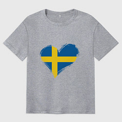 Мужская футболка оверсайз Сердце - Швеция
