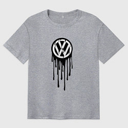 Футболка оверсайз мужская Volkswagen - art logo, цвет: меланж