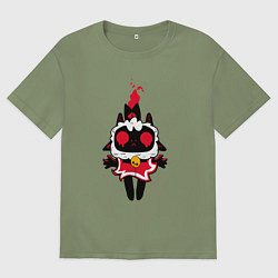 Футболка оверсайз мужская Воскресшая овечка - Cult of the lamb, цвет: авокадо