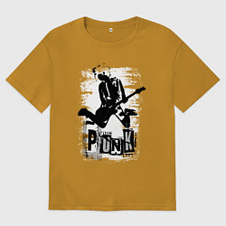 Футболка оверсайз мужская Punk jump, цвет: горчичный
