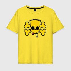 Футболка оверсайз мужская Черепок Барта Симпсона - hype, цвет: желтый