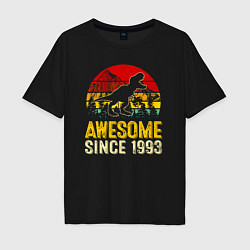 Футболка оверсайз мужская Потрясающий динозавр 1993 года, цвет: черный