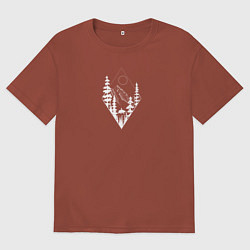 Футболка оверсайз мужская Girl and bear, цвет: кирпичный