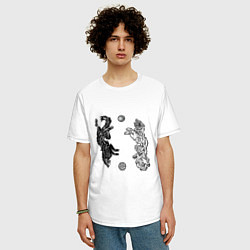 Футболка оверсайз мужская Охотники Хати и Сколль, цвет: белый — фото 2