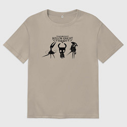 Футболка оверсайз мужская Hollow knight - logo, цвет: миндальный