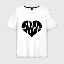 Мужская футболка оверсайз Кардиограмма сердца