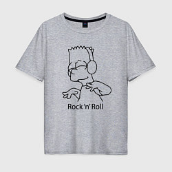 Мужская футболка оверсайз Bart Simpson - Rock n Roll