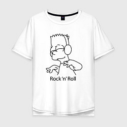 Мужская футболка оверсайз Bart Simpson - Rock n Roll