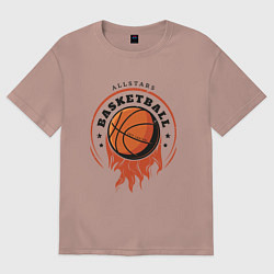 Футболка оверсайз мужская Allstars Basketball, цвет: пыльно-розовый