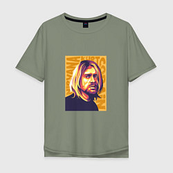 Футболка оверсайз мужская Nirvana - Cobain, цвет: авокадо