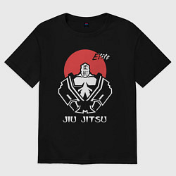 Футболка оверсайз мужская Jiu-Jitsu red sun, цвет: черный