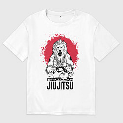 Футболка оверсайз мужская Jiu Jitsu red sun Brazil, цвет: белый