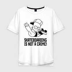 Мужская футболка оверсайз Skateboarding is not a crime!