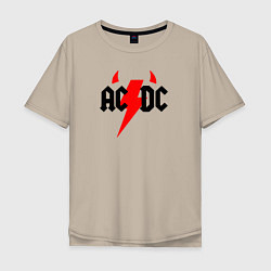 Мужская футболка оверсайз AC DC - рога