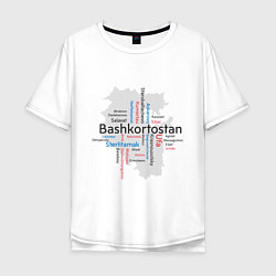 Футболка оверсайз мужская Republic of Bashkortostan, цвет: белый