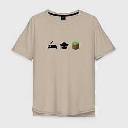 Мужская футболка оверсайз Для любителей играть в Minecraft
